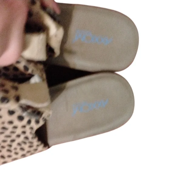 Axxiom Cheetah Print Cushioned Wedge Sandals Black and Tan Sling Back Sandals 8M - Picture 4 of 11